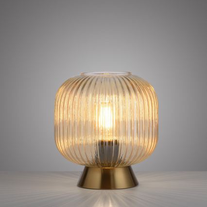 Schöner Wohnen 13573-27 - Lampe de table NAMI 1xE27/25W/230V dorée/beige/fumée