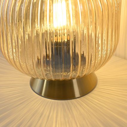 Schöner Wohnen 13573-27 - Lampe de table NAMI 1xE27/25W/230V dorée/beige/fumée