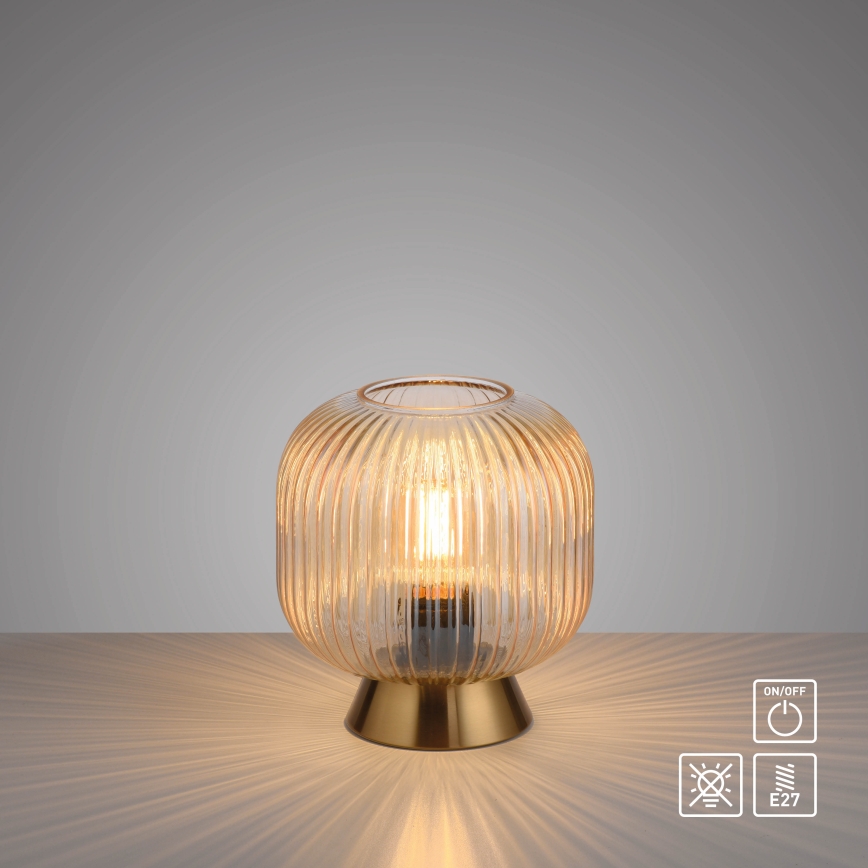 Schöner Wohnen 13573-27 - Tafellamp NAMI 1xE27/25W/230V goud/beige/rookkleurig