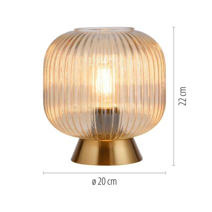 Schöner Wohnen 13573-27 - Tafellamp NAMI 1xE27/25W/230V goud/beige/rookkleurig