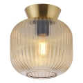 Schöner Wohnen 13574-27 - Plafondlamp NAMI 1xE27/25W/230V Ø 20 cm goudkleurig/beige/gerookt