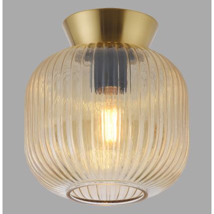 Schöner Wohnen 13574-27 - Plafonnier NAMI 1xE27/25W/230V Ø 20 cm doré/beige/fumé