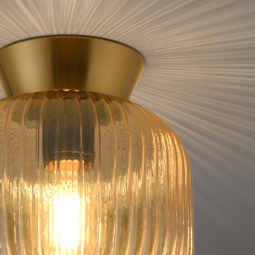 Schöner Wohnen 13574-27 - Plafonnier NAMI 1xE27/25W/230V Ø 20 cm doré/beige/fumé