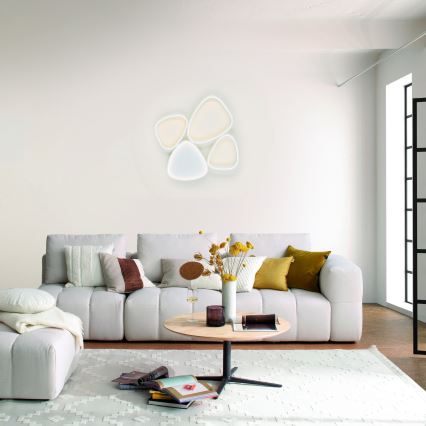 Schöner Wohnen 14038-16 - Plafonnier LED dimmable PEBBLES LED/35,5W/230V blanc