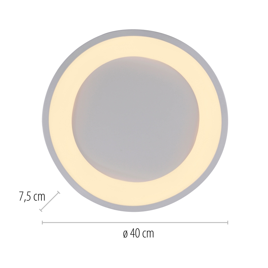 Schöner Wohnen 14233-16 - Plafonnier LED dimmable MONTA LED/21W/230V Ø 40 cm blanc