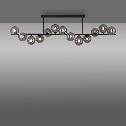 Schöner Wohnen 14505-18 - LED-kroonluchter aan stang DUBAI 13xG9/3W/230V zwart/gerookt glas
