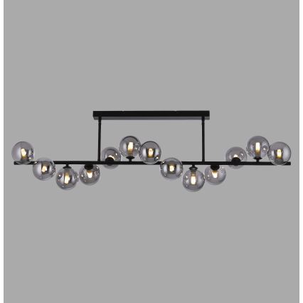 Schöner Wohnen 14505-18 - LED-kroonluchter aan stang DUBAI 13xG9/3W/230V zwart/gerookt glas