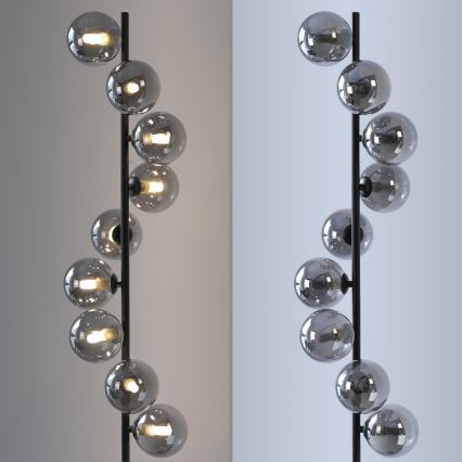 Schöner Wohnen 14506-18 - LED vloerlamp DUBAI 9xG9/3W/230V zwart/gerookt glas