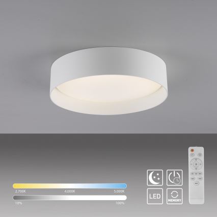 Schöner Wohnen 14593-16 - Plafonnier LED dimmable TAVOLI LED/10W/230V 2700-6500K Ø 28,5 cm blanc + télécommande