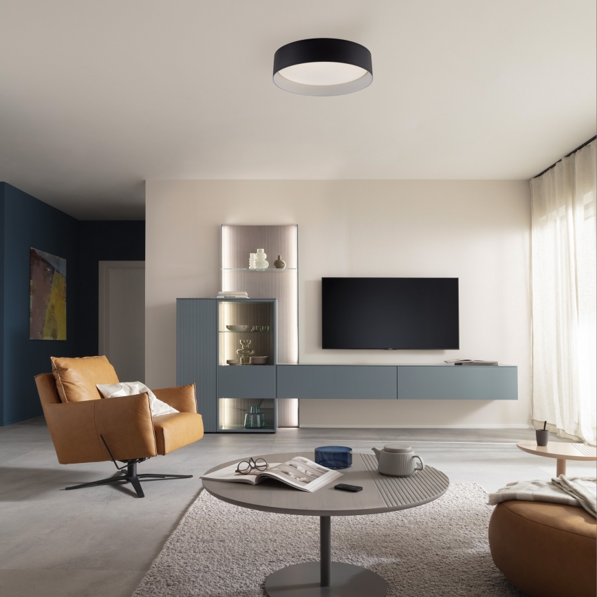 Schöner Wohnen 14593-18 - LED-dimbare plafondlamp TAVOLI LED/10W/230V 2700-6500K Ø 28,5 cm zwart + afstandsbediening