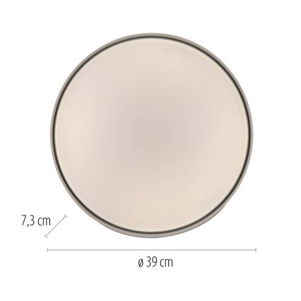 Schöner Wohnen 14594-16 - Plafonnier LED dimmable TAVOLI LED/20W/230V 2700–6500K Ø 39 cm blanc + télécommande