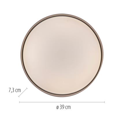 Schöner Wohnen 14594-39 - Dimbare LED-plafondlamp TAVOLI LED/20W/230V 2700-6500K Ø 39 cm grijs + afstandsbediening