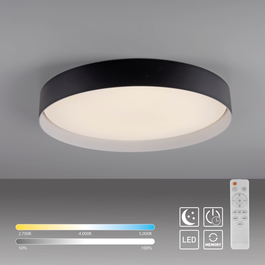 Schöner Wohnen 14595-18 - Plafonnier LED dimmable TAVOLI LED/34W/230V 2700-6500K Ø 49 cm noir + télécommande