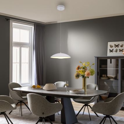 Schöner Wohnen 14606-16 - Lustre LED dimmable sur câble LENTE LED/17W/230V Ø 40 cm blanc