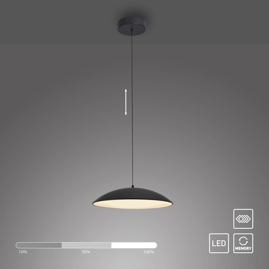 Schöner Wohnen 14606-18 - Suspension LED dimmable sur câble LENTE LED/17W/230V Ø 40 cm noire