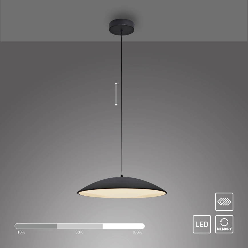 Schöner Wohnen 14607-18 - LENTE dimbare hanglamp aan kabel LED/23W/230V Ø 50 cm zwart