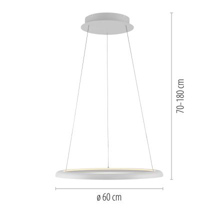 Schöner Wohnen 15570-16 - Dimbare LED-kabelhanglamp QUILLO LED/36W/230V Ø 60 cm wit