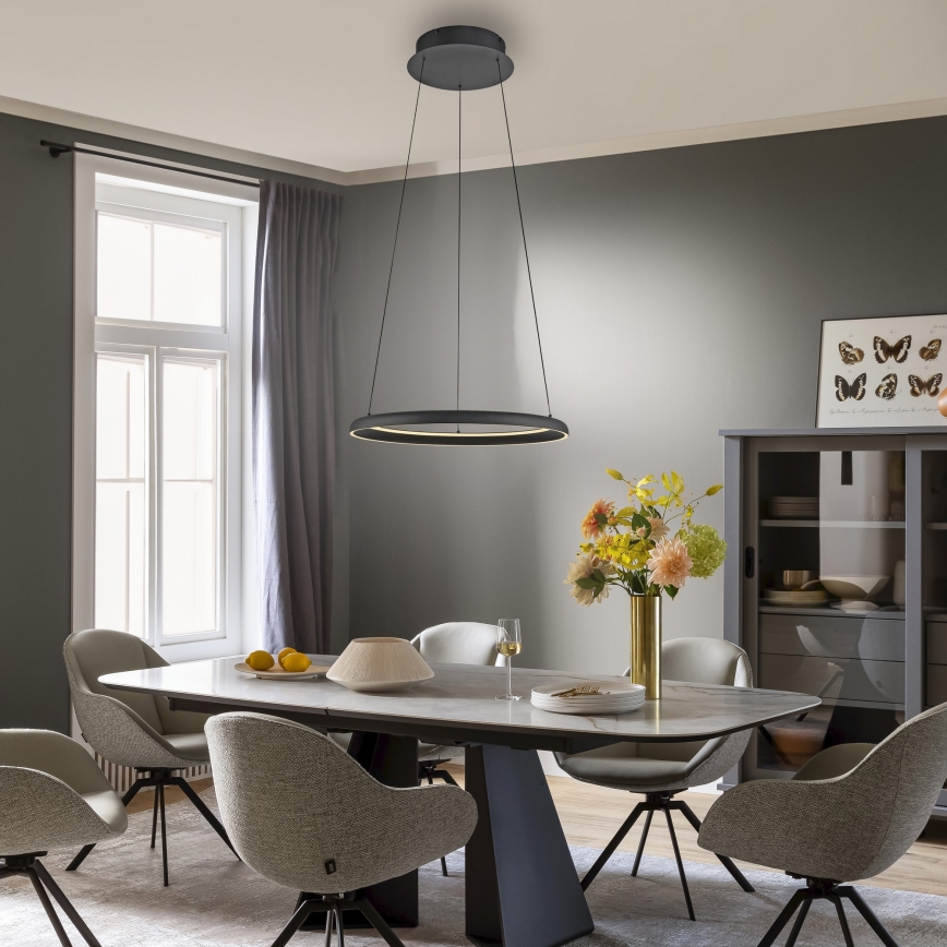 Schöner Wohnen 15570-18 - Dimbare LED-pendellamp aan kabel QUILLO LED/36W/230V Ø 60 cm zwart