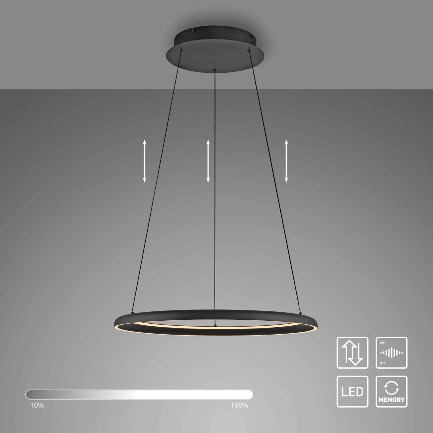 Schöner Wohnen 15570-18 - Dimbare LED-pendellamp aan kabel QUILLO LED/36W/230V Ø 60 cm zwart