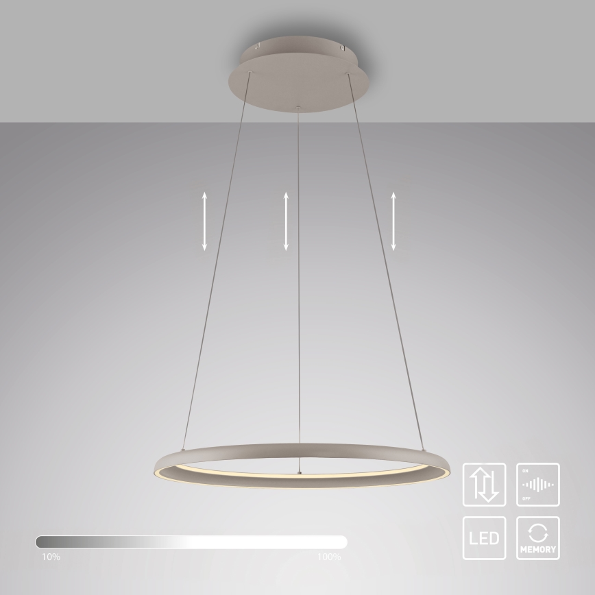 Schöner Wohnen 15570-39 - Dimbare LED-hanglamp aan kabel QUILLO LED/36W/230V, diameter 60 cm, grijs
