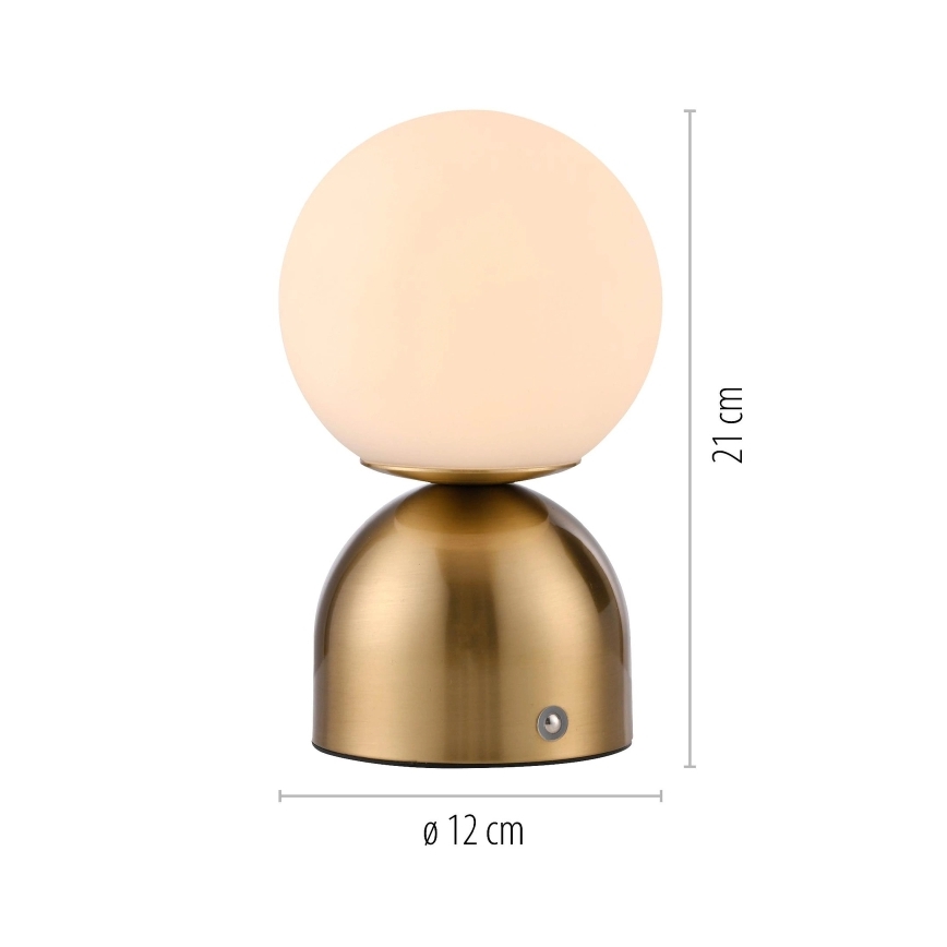 Schöner Wohnen 19218-12 - LED dimbare aanraak-oplaadbare tafellamp RUDI LED/1,2W/5V 3000-6000K 1200 mAh goudkleurig