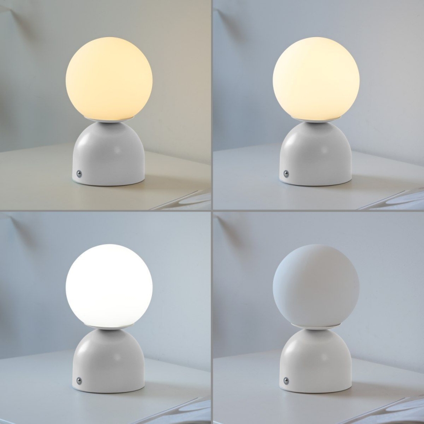 Schöner Wohnen 19218-16 - LED dimbare raakgevoelige oplaadbare tafellamp RUDI LED/1,2W/5V 3000-6000K 1200 mAh wit