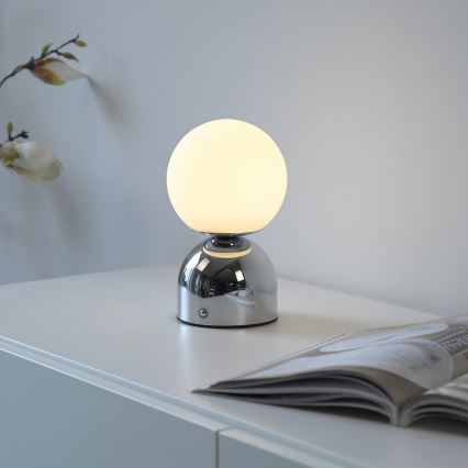 Schöner Wohnen 19218-17 - Dimbare oplaadbare tafellamp RUDI met aanraakbediening LED/1,2W/5V 3000-6000K 1200 mAh glanzend chroom