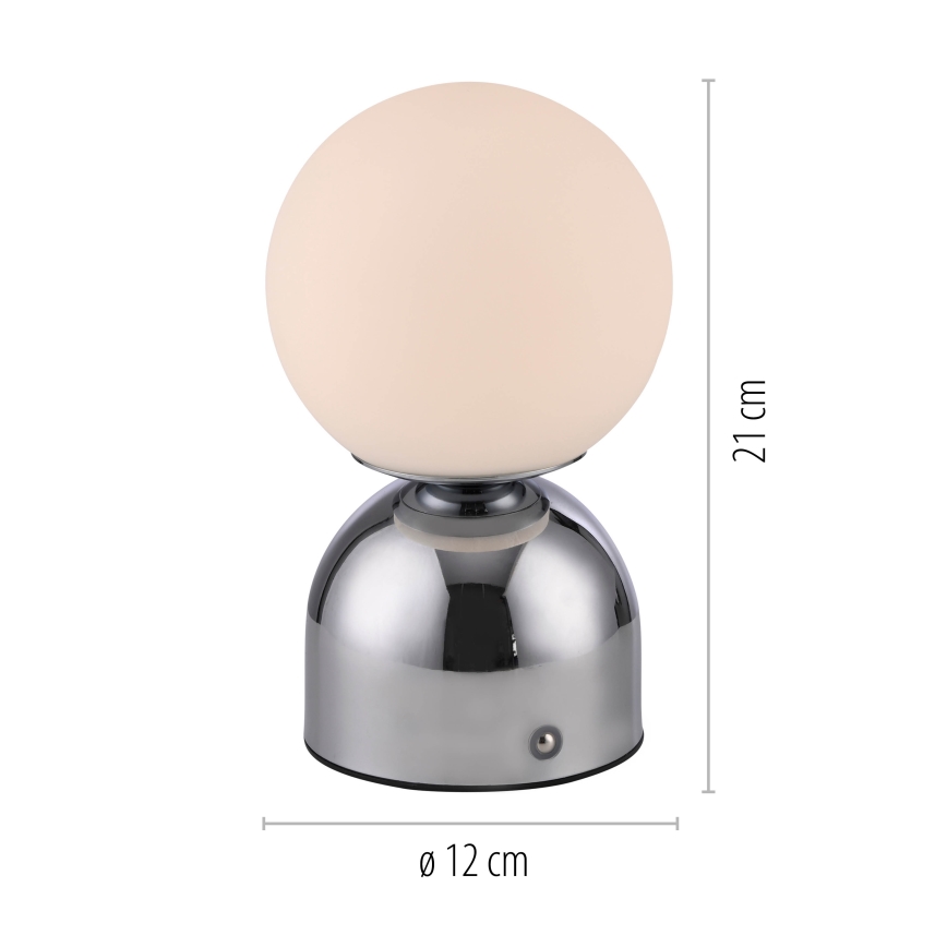 Schöner Wohnen 19218-17 - Dimbare oplaadbare tafellamp RUDI met aanraakbediening LED/1,2W/5V 3000-6000K 1200 mAh glanzend chroom