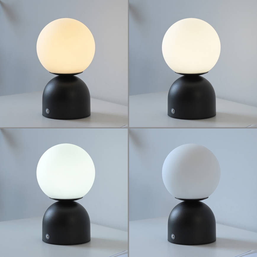 Schöner Wohnen 19218-18 - LED dimbare touch-oplaadbare tafellamp RUDI LED/1,2W/5V 3000-6000K 1200 mAh zwart