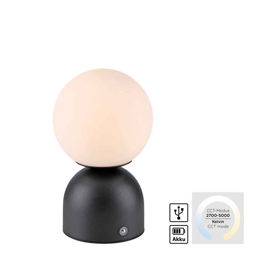 Schöner Wohnen 19218-18 - LED dimbare touch-oplaadbare tafellamp RUDI LED/1,2W/5V 3000-6000K 1200 mAh zwart