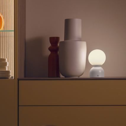 Schöner Wohnen 19218-39 - LED-dimbare tafellamp met aanraakbediening en oplaadbare accu RUDI LED/1,2W/5V 3000-6000K 1200 mAh grijs