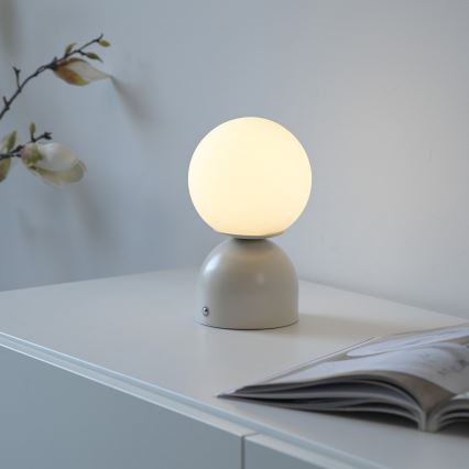 Schöner Wohnen 19218-39 - LED-dimbare tafellamp met aanraakbediening en oplaadbare accu RUDI LED/1,2W/5V 3000-6000K 1200 mAh grijs