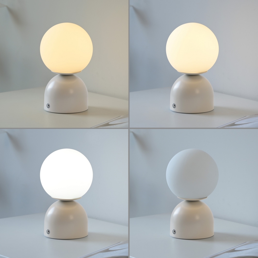 Schöner Wohnen 19218-39 - LED-dimbare tafellamp met aanraakbediening en oplaadbare accu RUDI LED/1,2W/5V 3000-6000K 1200 mAh grijs