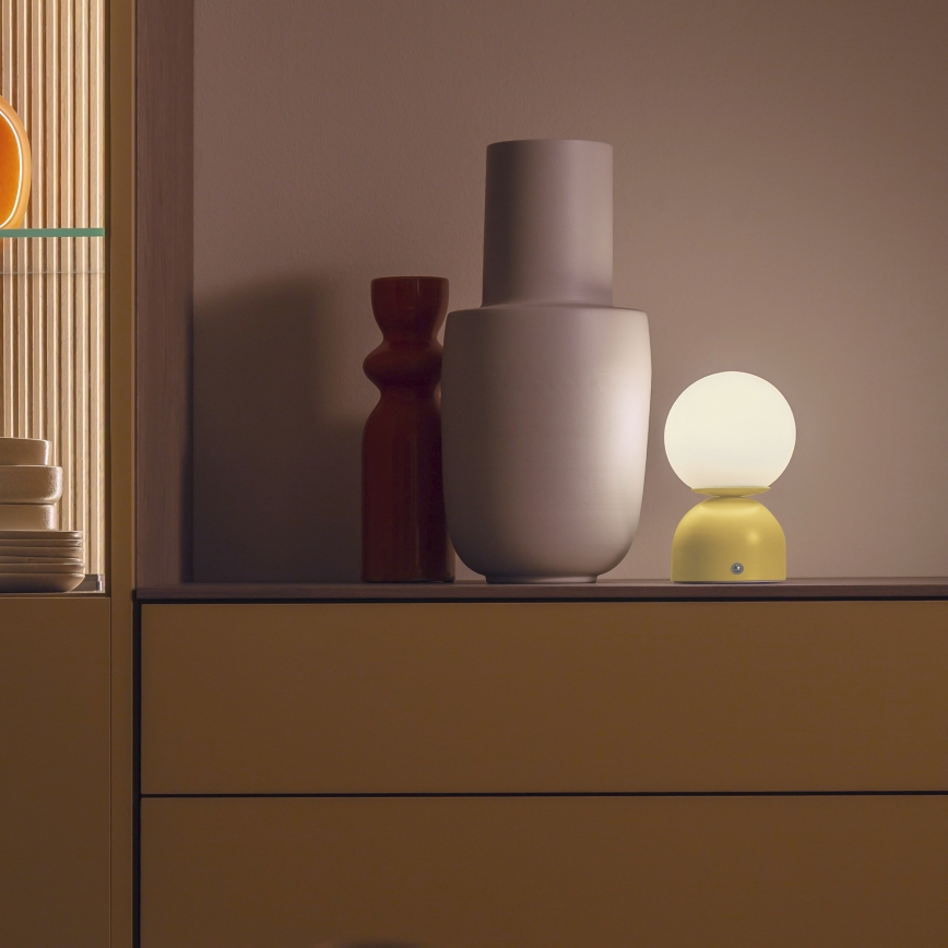 Schöner Wohnen 19218-81 - Lampe de bureau LED tactile rechargeable et dimmable RUDI LED/1,2W/5V 3000-6000K 1200 mAh jaune