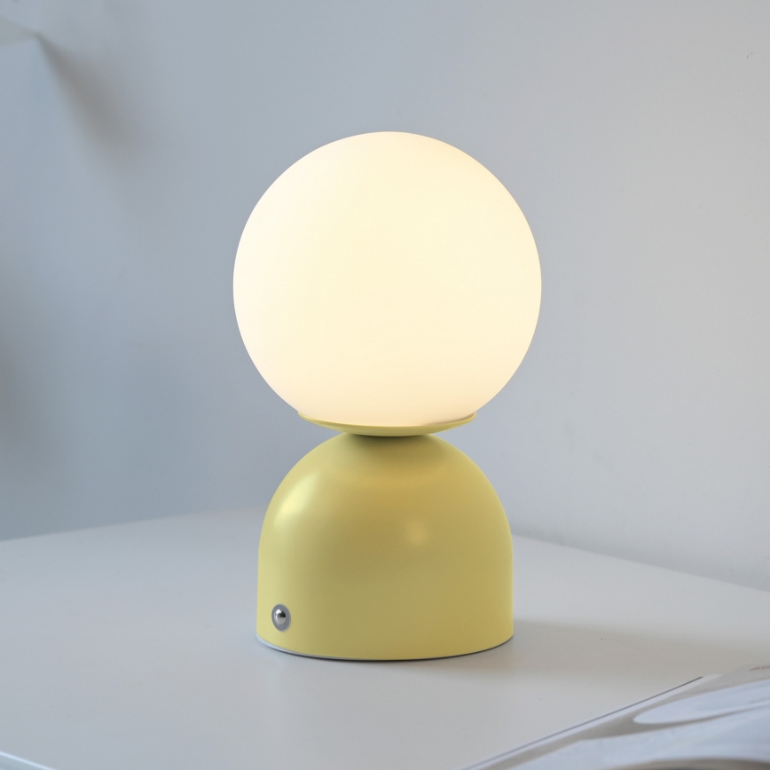 Schöner Wohnen 19218-81 - Lampe de bureau LED tactile rechargeable et dimmable RUDI LED/1,2W/5V 3000-6000K 1200 mAh jaune