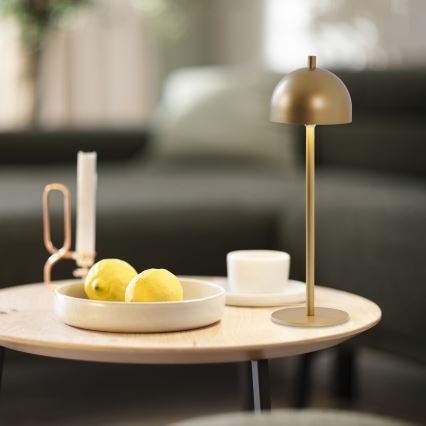 Schöner Wohnen 19244-12 - LED Dimbare aanraakgevoelige oplaadbare buitentafellamp BELLIS LED/2,5W/5V 2600 mAh IP54 goud