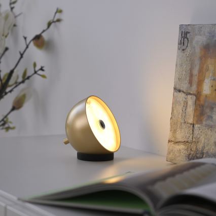 Schöner Wohnen 19244-12 - Lampe de table d'extérieur LED tactile et rechargeable BELLIS, à intensité réglable, LED/2,5W/5V 2600 mAh IP54, dorée