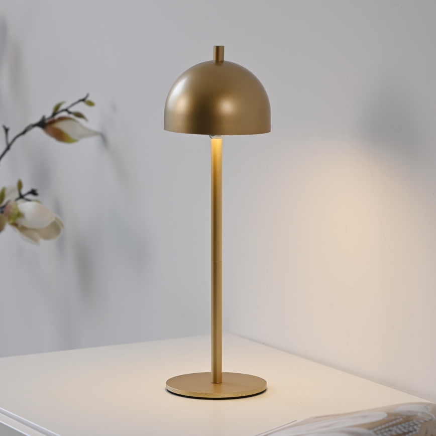 Schöner Wohnen 19244-12 - Lampe de table d'extérieur LED tactile et rechargeable BELLIS, à intensité réglable, LED/2,5W/5V 2600 mAh IP54, dorée