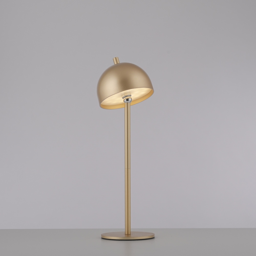 Schöner Wohnen 19244-12 - Lampe de table d'extérieur LED tactile et rechargeable BELLIS, à intensité réglable, LED/2,5W/5V 2600 mAh IP54, dorée