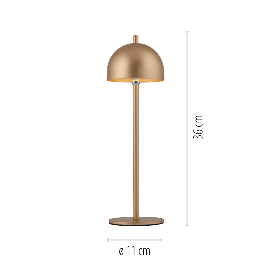 Schöner Wohnen 19244-12 - Lampe de table d'extérieur LED tactile et rechargeable BELLIS, à intensité réglable, LED/2,5W/5V 2600 mAh IP54, dorée