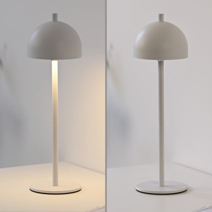 Schöner Wohnen 19244-16 - Lampe de table d'extérieur tactile dimmable rechargeable BELLIS LED/2,5W/5V 2600 mAh IP54 blanche