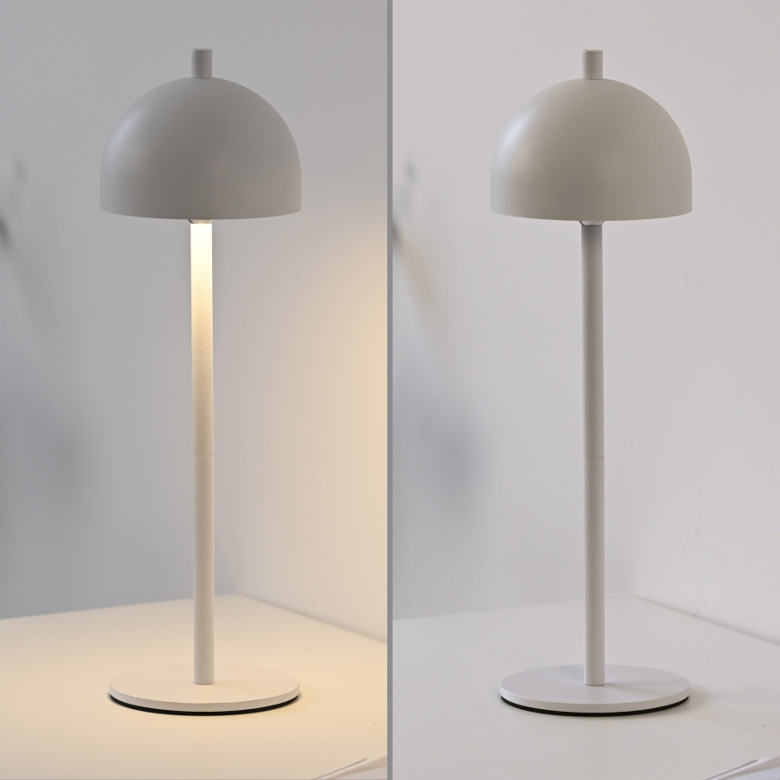 Schöner Wohnen 19244-16 - Lampe de table d'extérieur tactile dimmable rechargeable BELLIS LED/2,5W/5V 2600 mAh IP54 blanche
