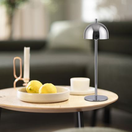 Schöner Wohnen 19244-17 - Lampe de table d'extérieur rechargeable, tactile et dimmable BELLIS LED/2,5W/5V 2600 mAh IP54 chrome brillant