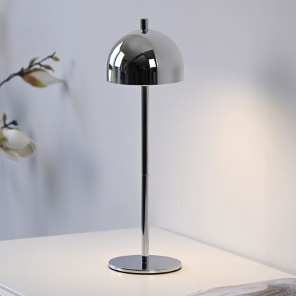 Schöner Wohnen 19244-17 - Lampe de table d'extérieur rechargeable, tactile et dimmable BELLIS LED/2,5W/5V 2600 mAh IP54 chrome brillant