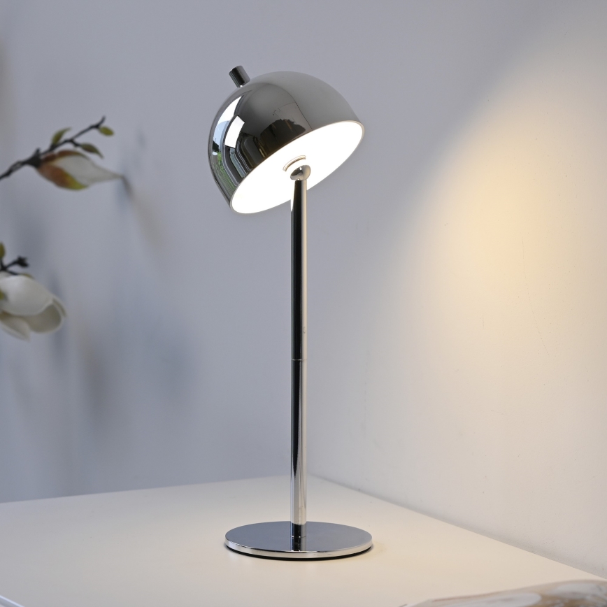 Schöner Wohnen 19244-17 - Lampe de table d'extérieur rechargeable, tactile et dimmable BELLIS LED/2,5W/5V 2600 mAh IP54 chrome brillant