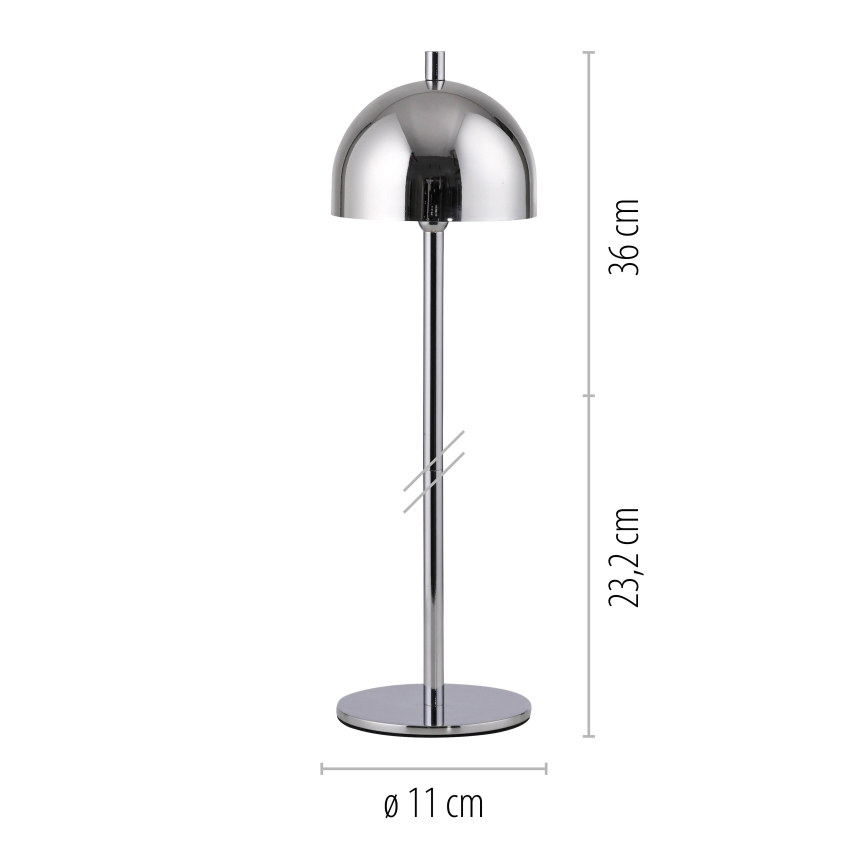 Schöner Wohnen 19244-17 - BELLIS dimbare oplaadbare buiten-tafellamp met touchbediening, LED 2,5W/5V, 2600 mAh, IP54, glanzend chroom
