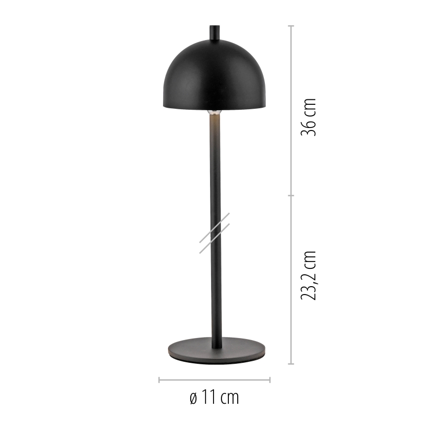 Schöner Wohnen 19244-18 - Lampe de table d'extérieur LED tactile dimmable rechargeable BELLIS LED/2,5W/5V 2600 mAh IP54 noire