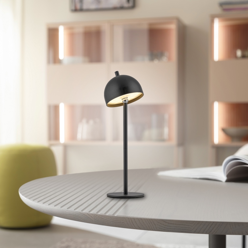 Schöner Wohnen 19244-18 - Dimbare oplaadbare buitentafellamp met aanraakbediening BELLIS LED/2,5W/5V 2600 mAh IP54 zwart