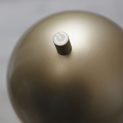 Schöner Wohnen 19245-12 - Lampe sur pied d'extérieur LED BELLIS, tactile, dimmable et rechargeable, 2,5 W/5 V, 2600 mAh, IP54, dorée