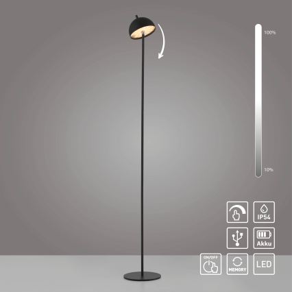 Schöner Wohnen 19245-18 - LED dimbare aanraakbedienbare oplaadbare buitenvloerlamp BELLIS LED/2,5W/5V 2600 mAh IP54 zwart